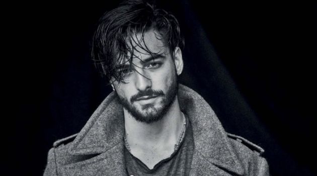 Maluma Covers Vogue Hombre, Talks Responsibility to Young Fans Appearing in a Vogue Hombre photo shoot, Maluma rocks a Kent & Curwen coat with a vintage shirt.