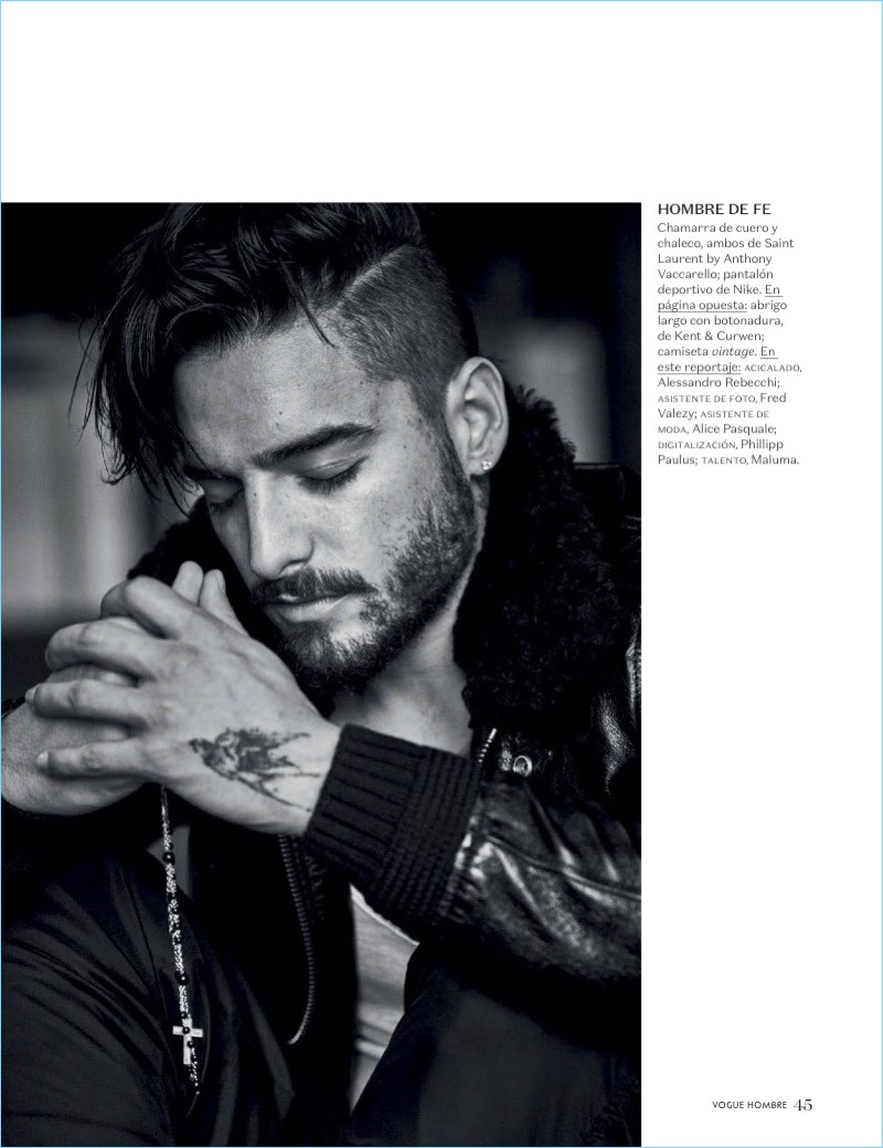 Rocking a Saint Laurent jackets, Maluma stars in a new photo shoot. » Maluma Covers Vogue Hombre, Talks Responsibility to Young Fans Rocking a Saint Laurent jackets, Maluma stars in a new photo shoot.
