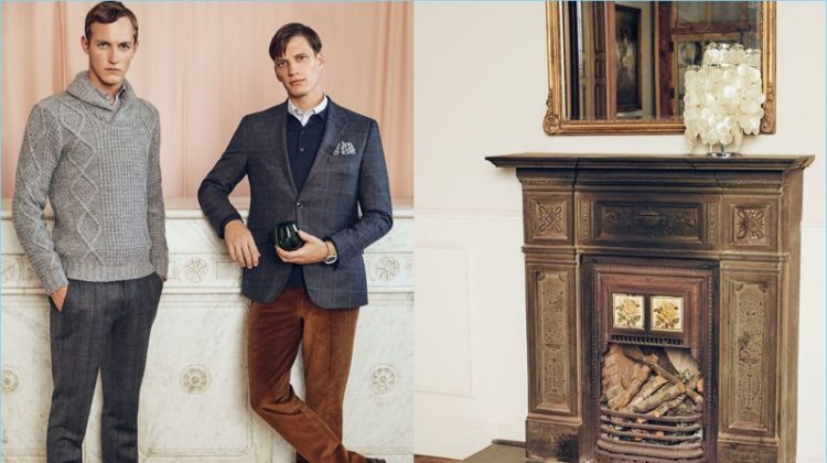 Models Rutger Schoone and Florian Van Bael showcase smart looks from Pedro del Hierro.