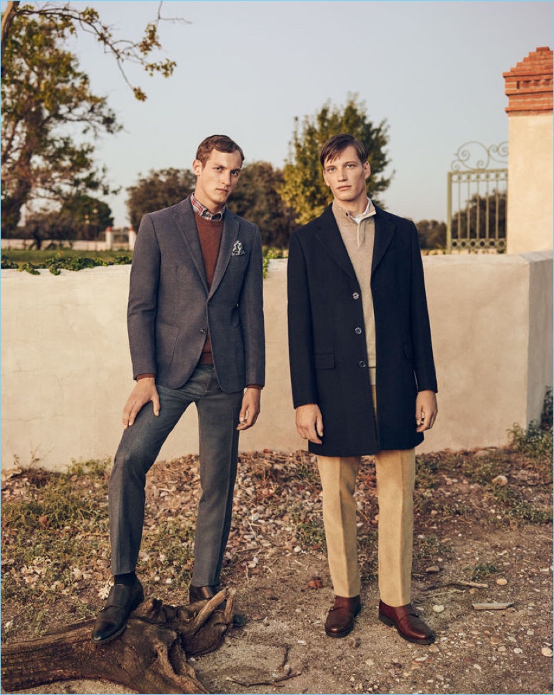 Rutger Schoone and Florian Van Bael model looks from Pedro del Hierro's Christmas collection.