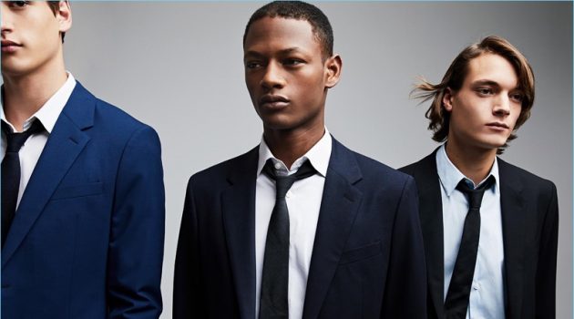 How to Wear Good Wool: Theory's Sharp Suits Models Jegor Venned, Lucas Cristino, and Timur Muharemovic come together in Theory suits.