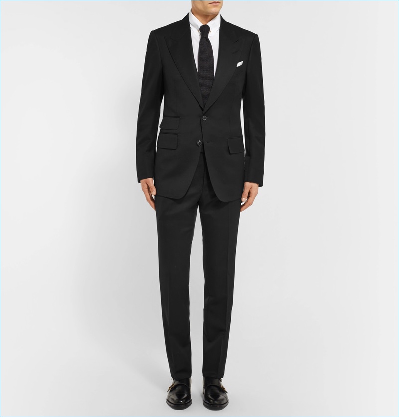 Tom Ford Icon Black Shelton Slim-Fit Grain De Poudre Wool-Blend Suit » Shop Tom Ford's Style Rulebook: Exclusive Mr Porter Capsule Collection Tom Ford Icon Black Shelton Slim-Fit Grain De Poudre Wool-Blend Suit