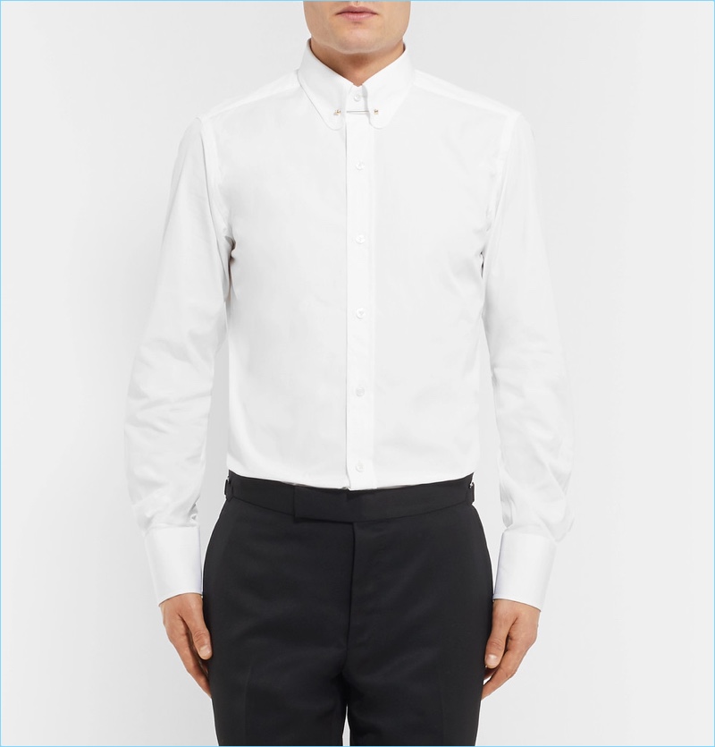 Tom Ford Icon Slim-Fit Rounded Bar Collar Cotton-Poplin Shirt