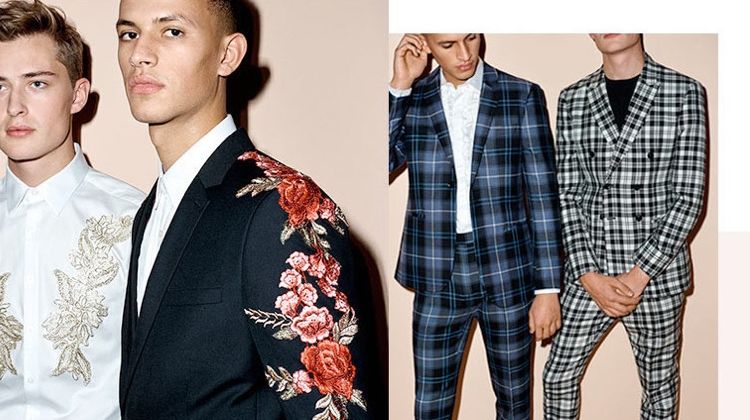 Pack a stylish punch by updating your suits with embroidered details and plaid.