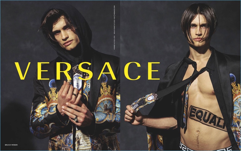 Michael Gioia fronts Versace's fall-winter 2017 campaign.