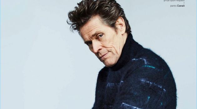 Willem Dafoe Wears Fall Trends for GQ Style Connecting with GQ Style, Willem Dafoe wears a Dior Home turtleneck with Canali trousers.