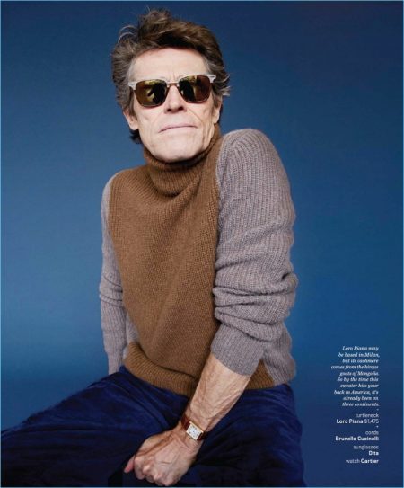 Willem Dafoe Wears Fall Trends for GQ Style