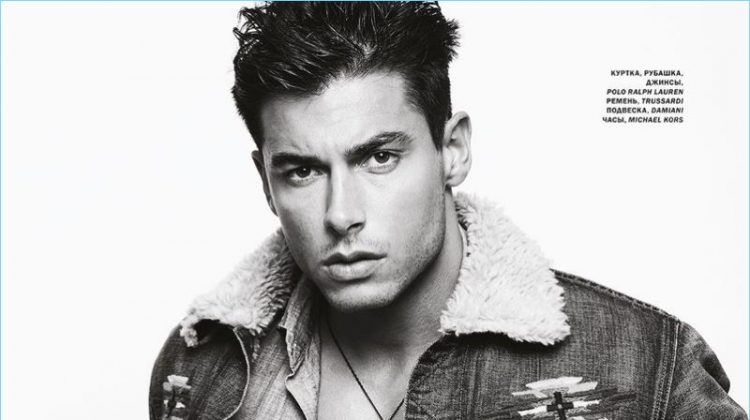 Andrea Denver Rocks Denim for L’Officiel Hommes Ukraine