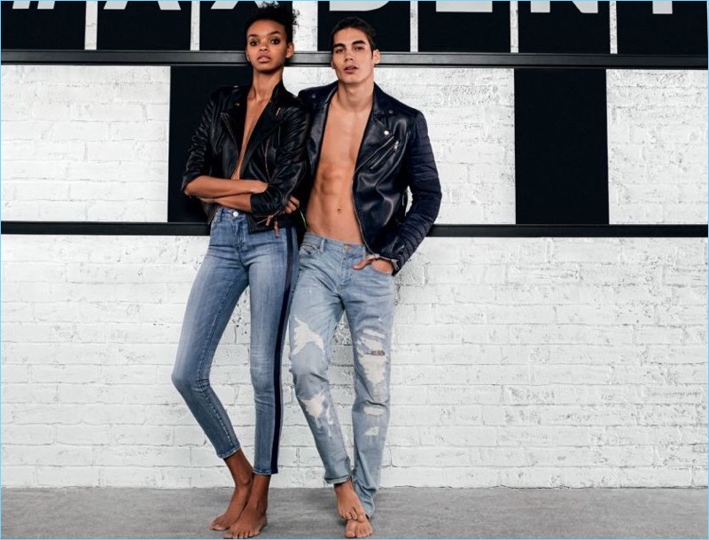 Armani Exchange enlists the help of Djenice Duarte and Vito Basso to showcase its latest denim styles.