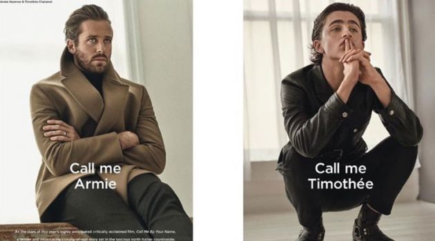 'Call Me By Your Name' Stars Armie Hammer & Timotheé Chalamet Cover British GQ Style