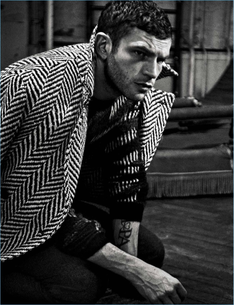 Arnaud Valois wears Saint Laurent for the pages of L'Uomo Vogue.