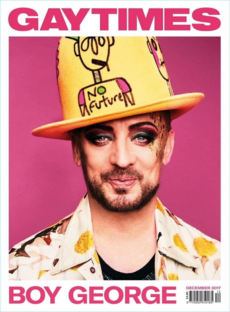 Boy George covers the December 2017 issue of Gay Times.