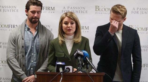 Second Model Comes Forward with Bruce Weber Sexual Harassment Accusation Mark Ricketson, attorney Lisa Bloom, and Jason Boyce pictured at a press conference.