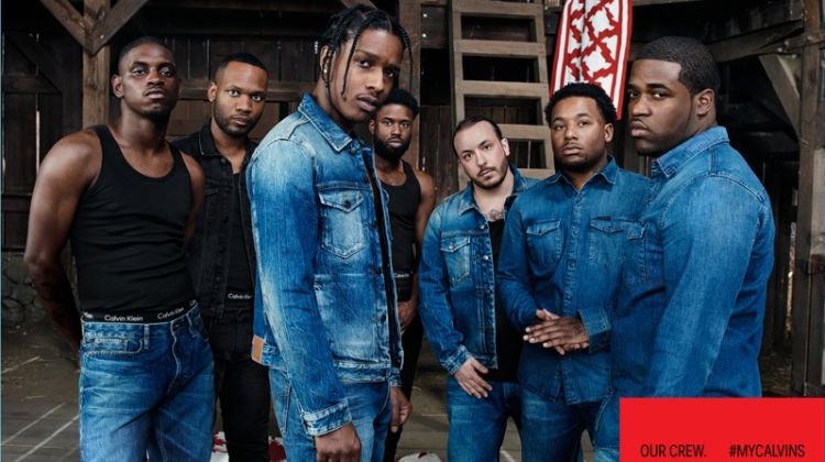 A$AP Nast, A$AP J. Scott, A$AP Rocky, A$AP Twelvyy, A$AP Lou, A$AP Ant, and A$AP Ferg star in a campaign for Calvin Klein.