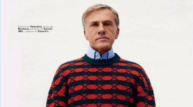 Christoph Waltz Covers Esquire España, Talks Quentin Tarantino Actor Christoph Waltz wears a Valentino sweater, Burberry shirt, and Cerruti 1881 pants.