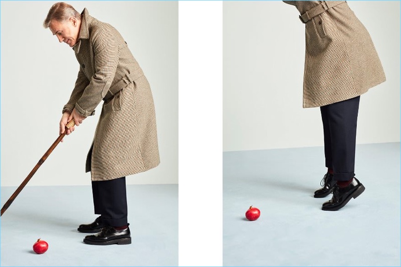 Connecting with Mr Porter, Christoph Waltz wears a Prada coat, Acne Studios shirt, Dries Van Noten trousers, and AMI shoes. » Christoph Waltz Stars in Quirky Mr Porter Shoot, Talks Female James Bond & 'Georgetown' Connecting with Mr Porter, Christoph Waltz wears a Prada coat, Acne Studios shirt, Dries Van Noten trousers, and AMI shoes.