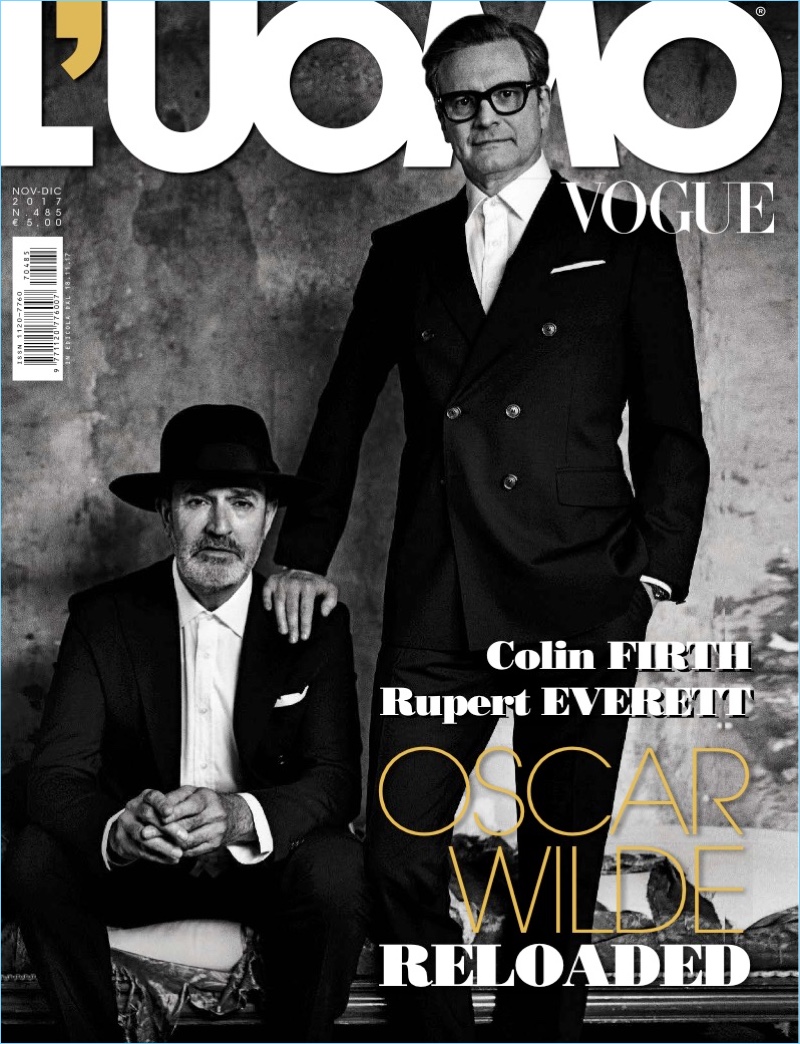 Rupert Everett and Colin Firth cover the November/December 2017 issue of L'Uomo Vogue.