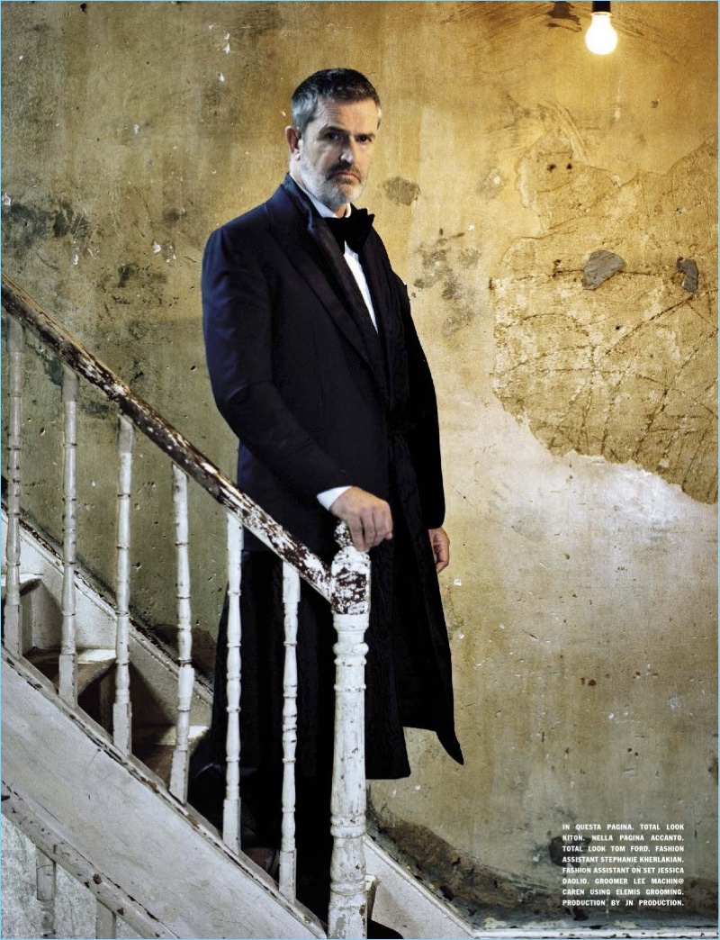 Connecting with L'Uomo Vogue, Rupert Everett wears Kiton.