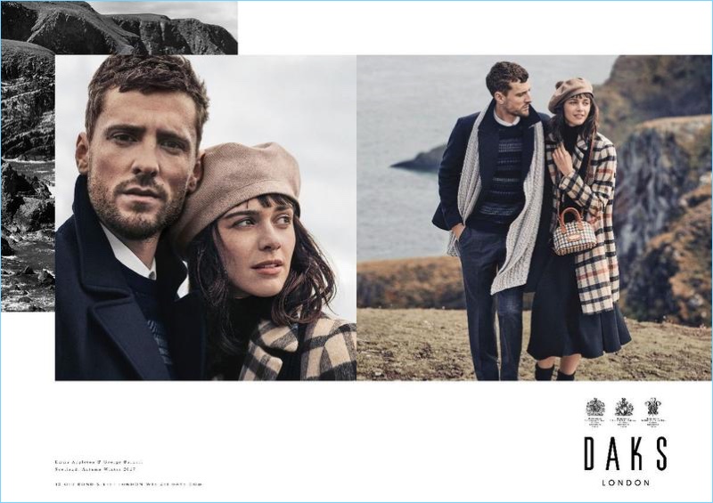 Models George Barnett and Emma Appleton front Daks' fall-winter 2017 campaign.