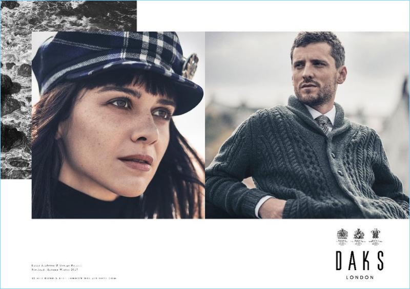 Emma Appleton and George Barnett star in Daks' fall-winter 2017 campaign.