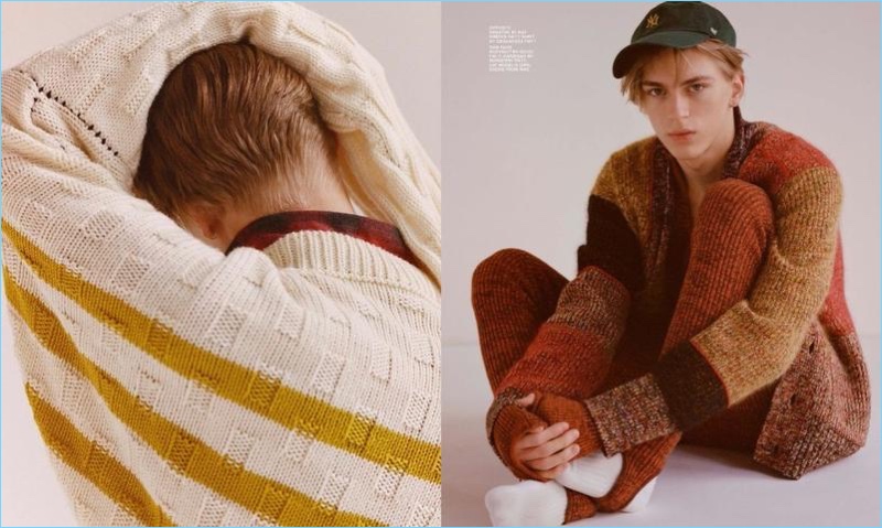 Dominik Sadoch Models Eclectic Knits for Hero Magazine