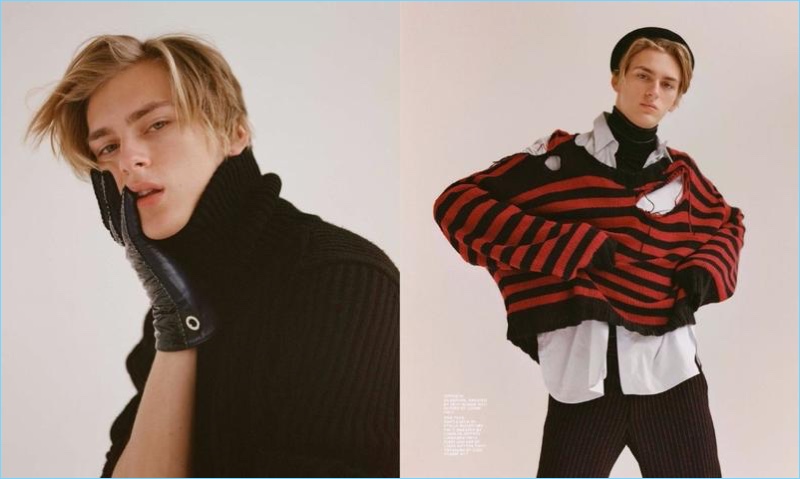 Dominik Sadoch Models Eclectic Knits for Hero Magazine