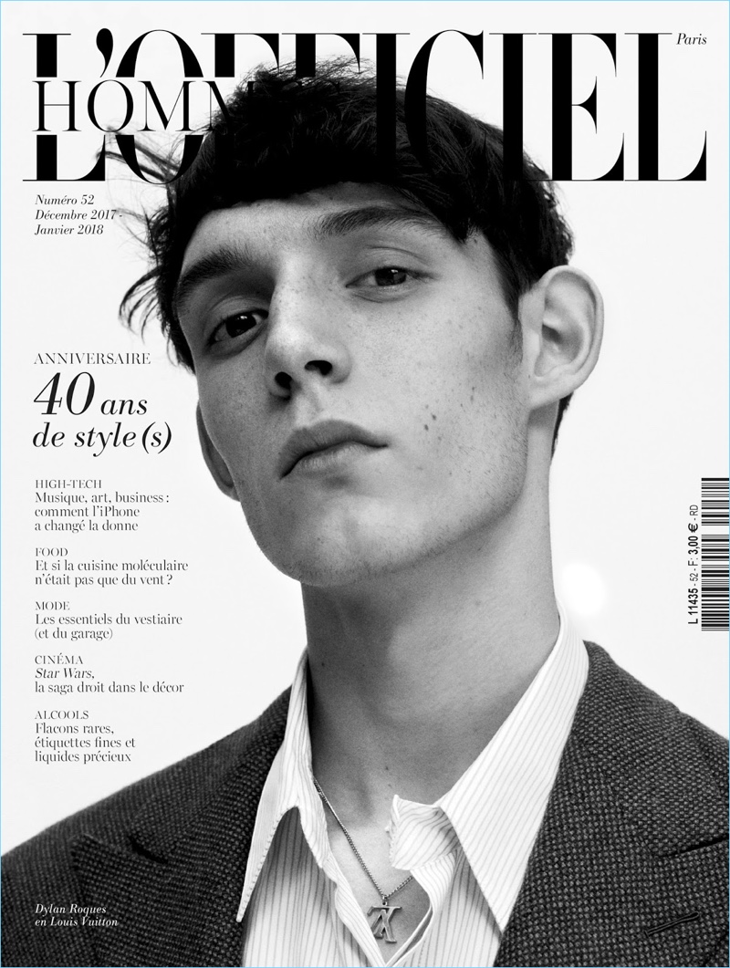 Dylan Roques covers L'Officiel Hommes Paris.