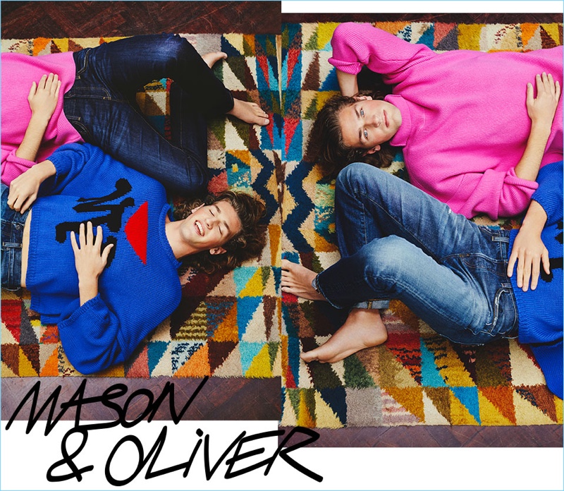 Mason and Oliver Wright wear knitwear from AMI and Raf Simons.