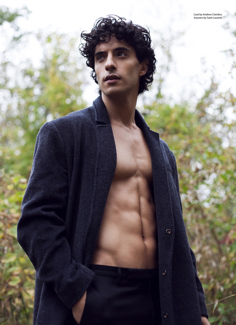 Reza wears coat Andrew Coimbra and trousers Saint Laurent.