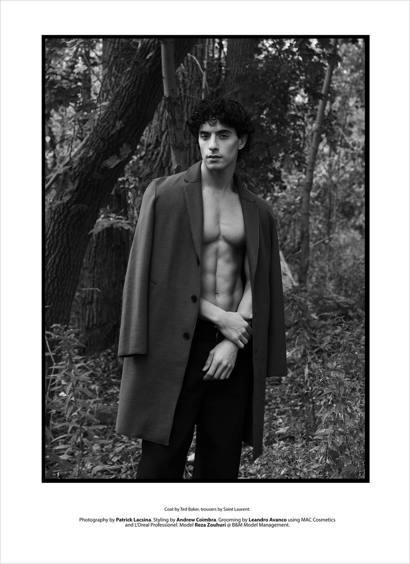 Reza wears coat Ted Baker and trousers Saint Laurent.