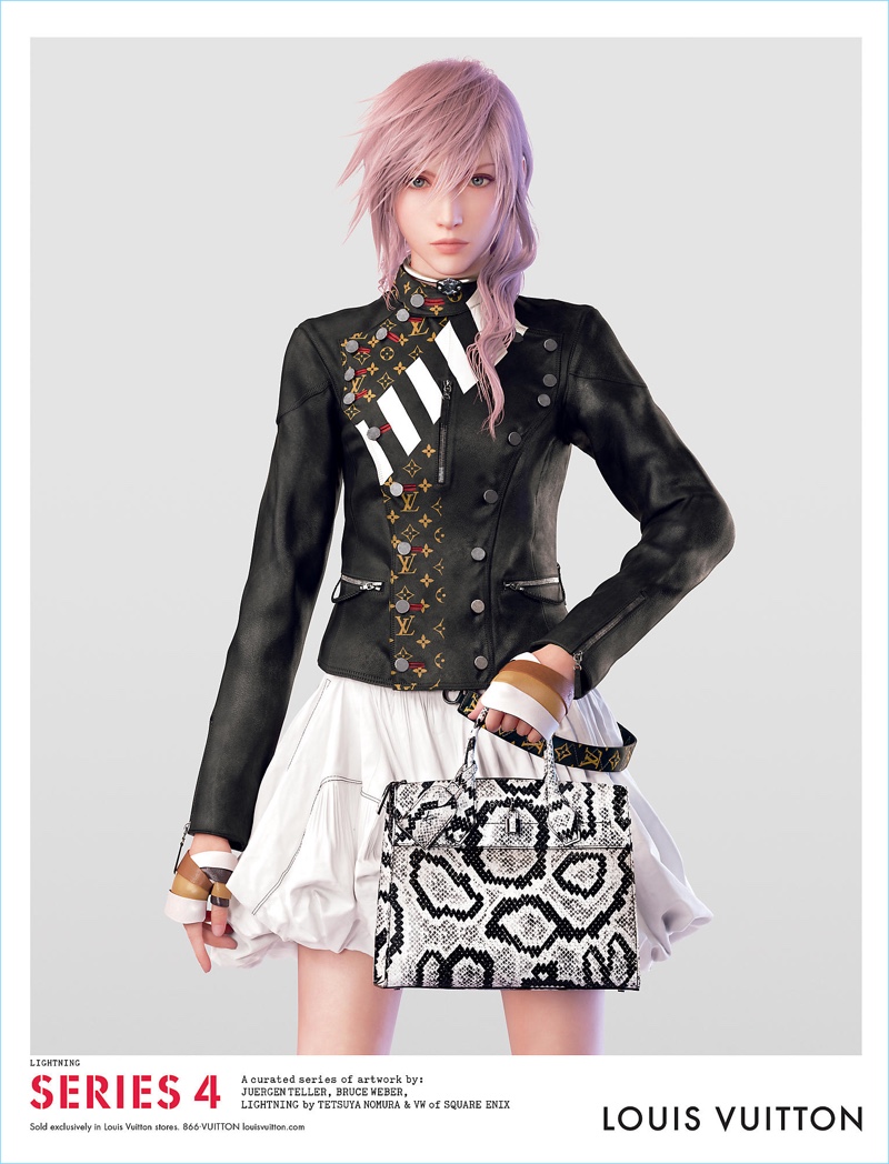 Final Fantasy Lightning Advertisement Louis Vuitton Final Fantasy's Lightning stars in a Louis Vuitton advertising campaign.