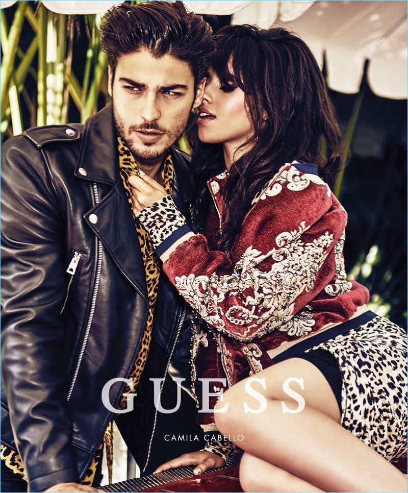 Camila Cabello cozies up to Alessandro Dellisola for Guess' holiday 2017 campaign.