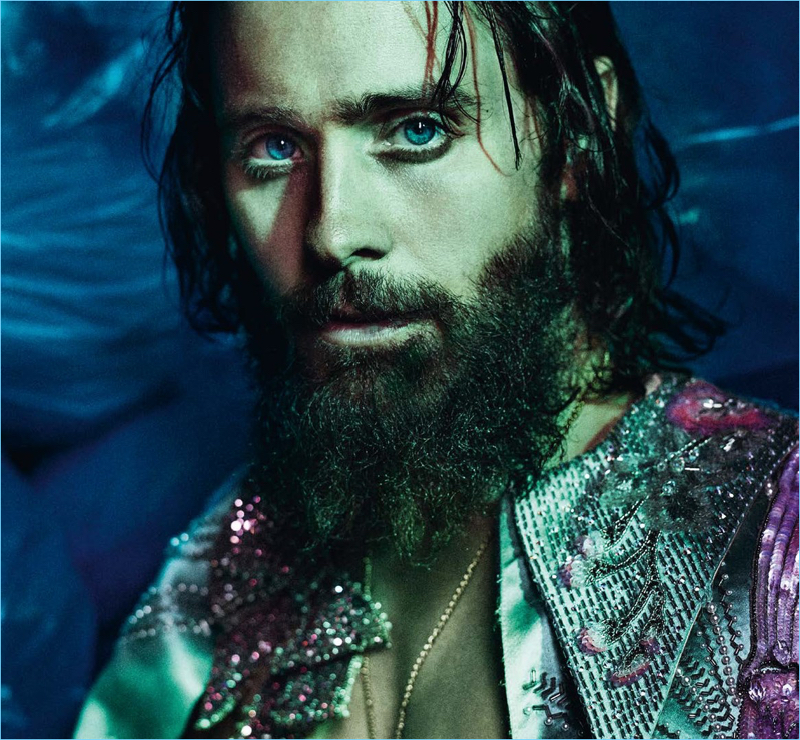 Clad in Gucci, Jared Leto appears in a photo shoot.