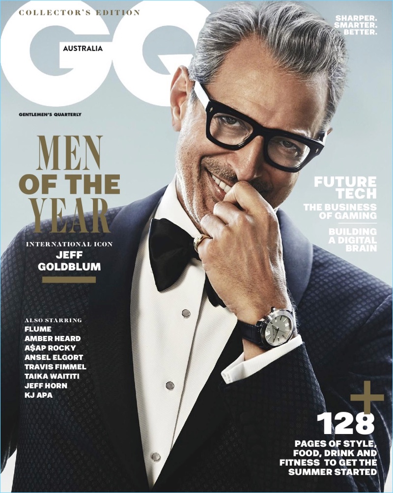 Jeff Goldblum covers the December 2017 issue of GQ Australia.