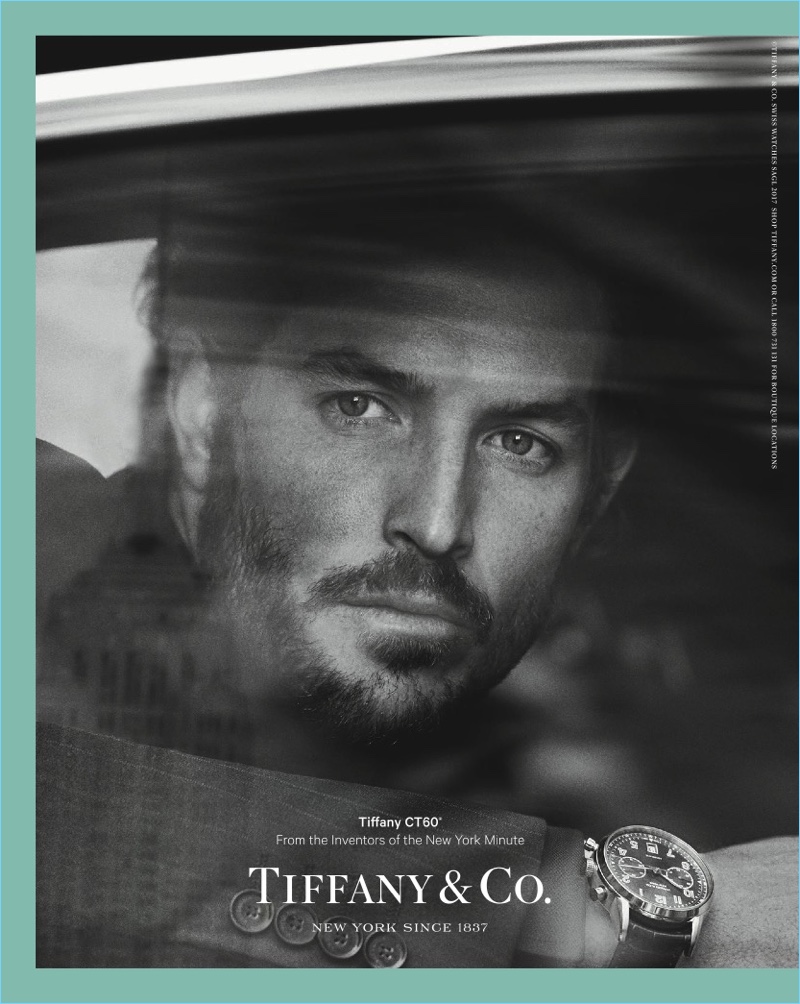 Justice Joslin appears in a watch campaign for Tiffany & Co.