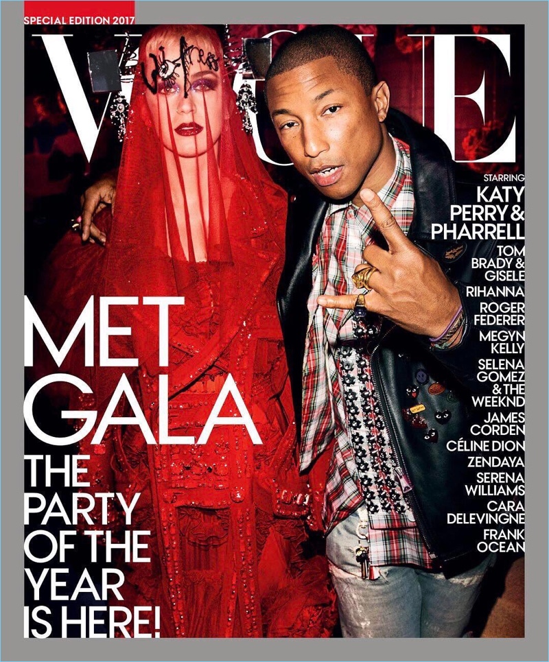 Katy Perry and Pharrell cover the 2017 Met Gala special issue of Vogue.