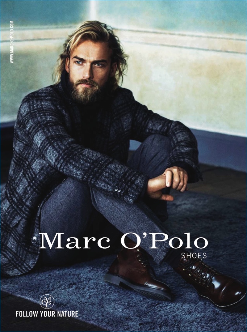 Model Lukas Pelinka fronts Marc O'Polo's fall-winter 2017 campaign.