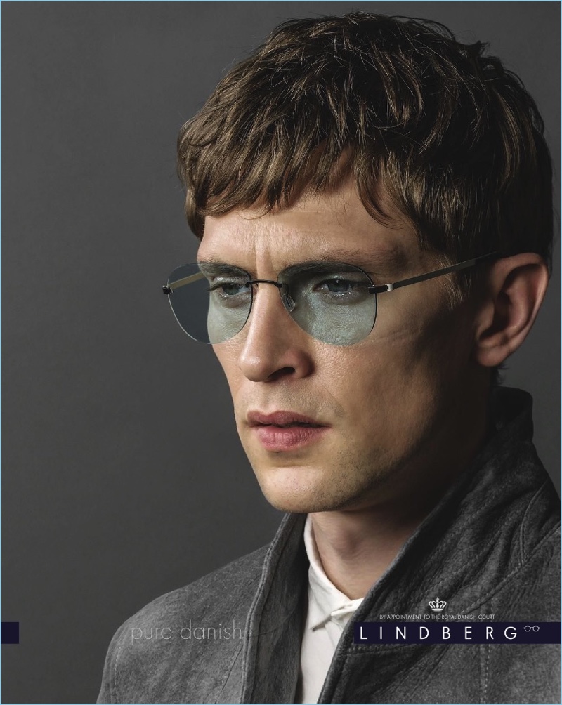 Mathias Lauridsen appears in Lindberg's fall-winter 2017 eyewear campaign.