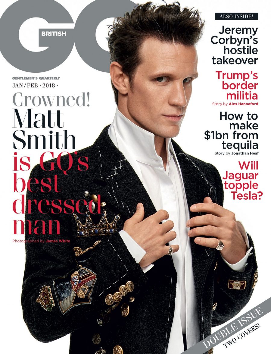 Matt Smith covers the January/February 2018 issue of British GQ.