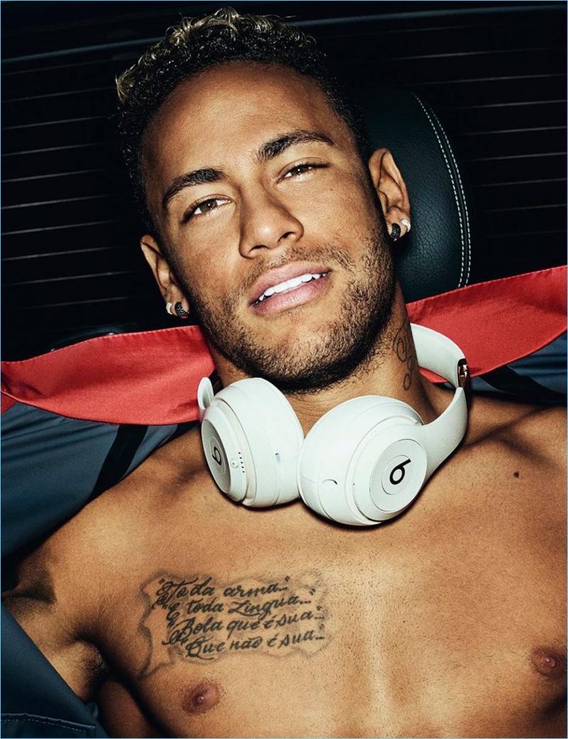 Mario Testino photographs Neymar Jr. for the most recent issue of Man About Town.