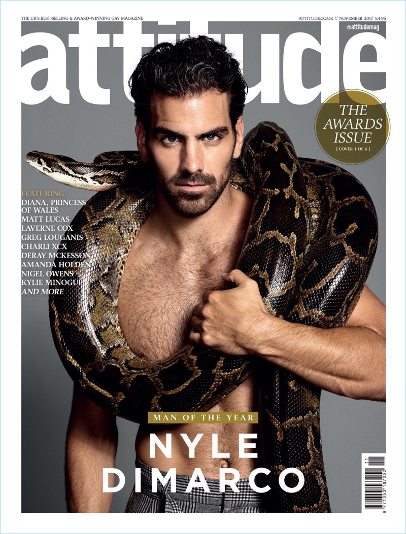Nyle DiMarco covers the November 2017 issue of Attitude magazine.
