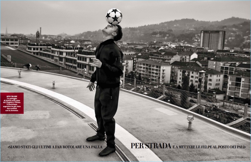 Playing around on a rooftop, Paul Dybala stars in a new photo shoot.