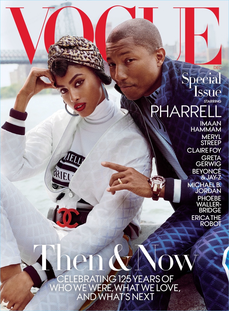 Imaan Hammam and Pharrell cover a special December issue of Vogue. » Pharrell Covers Special Edition of Vogue, Rocks Eclectic Style Imaan Hammam and Pharrell cover a special December issue of Vogue.