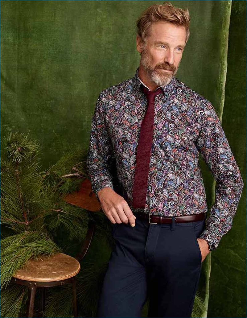 Making a case for prints, Rainer Andreesen wears a smart shirt and tie from Simons.