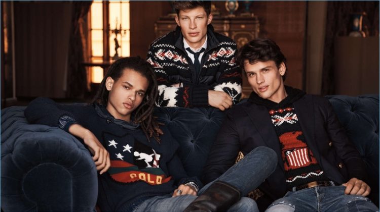 Simon Nessman, Don Lee & Jordan Paris Front Ralph Lauren Holiday ’17 Campaign