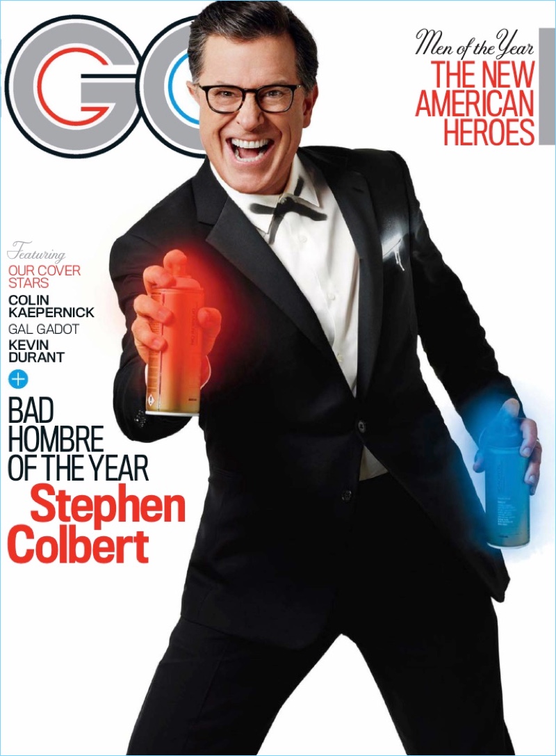 Stephen Colbert covers the December 2017 issue of GQ.