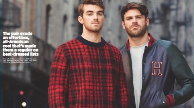 Alex Pall and Drew Taggart of The Chainsmokers wear Hilfiger Edition.