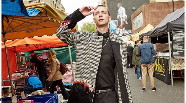 Too Good to Take Off: Yuri Pleskun for Farfetch Yuri Pleskun wears a Haider Ackermann coat with a Les Hommes shirt. He also sports Jimmy Choo loafers, as well as a Dolce & Gabbana belt and trousers.