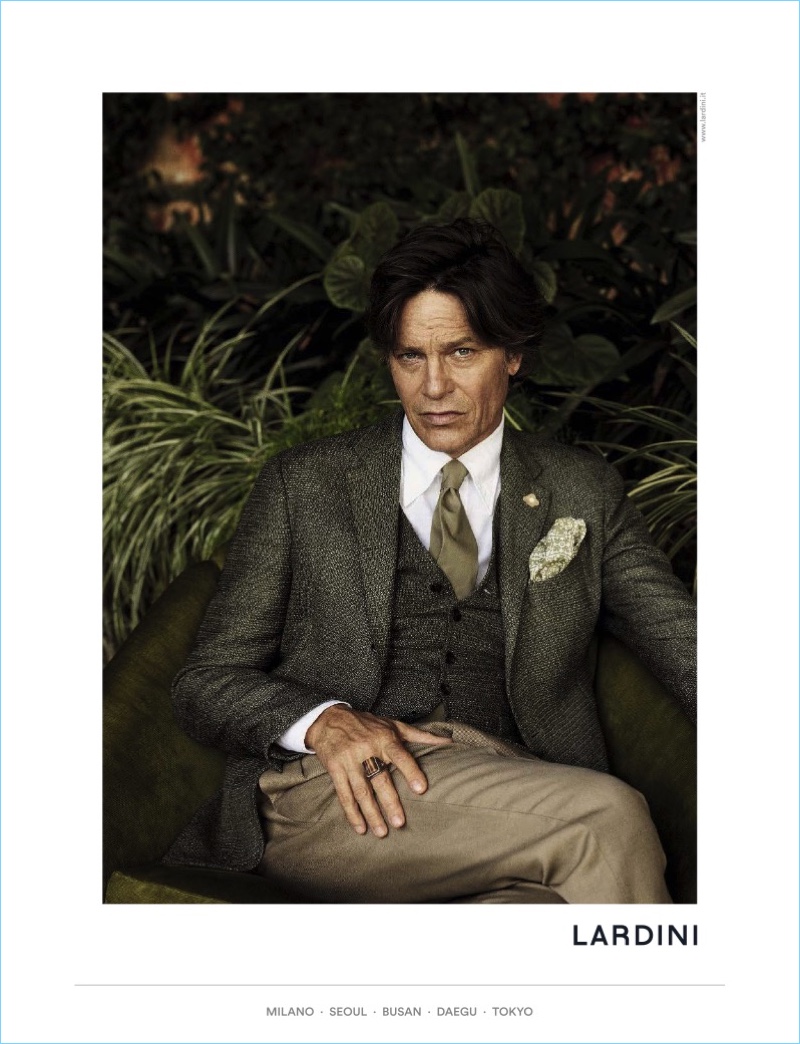 Andre Van Noord fronts Lardini's spring-summer 2018 campaign.