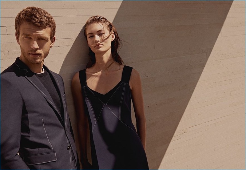 Models Benjamin Eidem and Grace Elizabeth star in BOSS' spring-summer 2018 campaign.